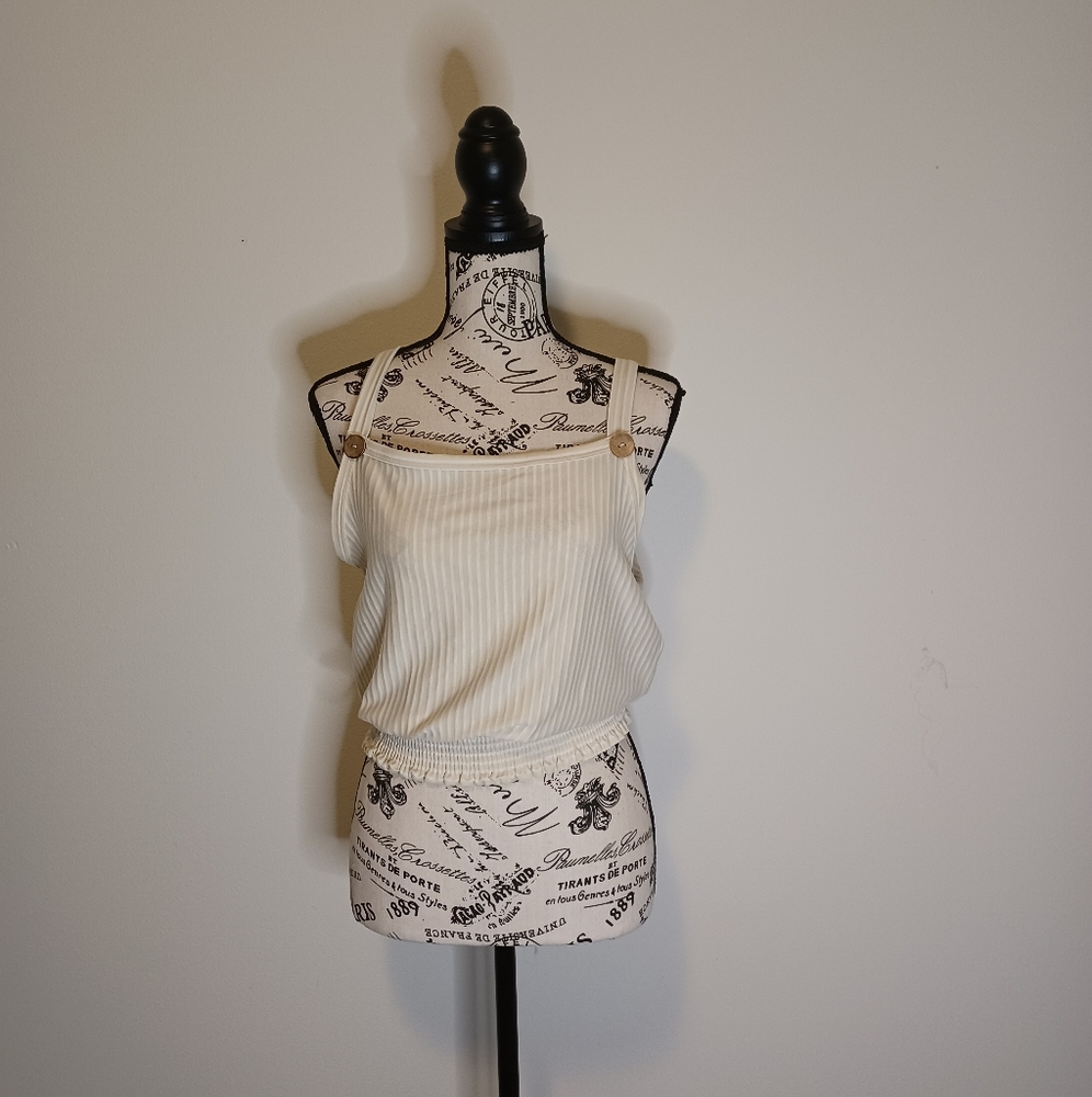 NWT Vintage Havana Brand Striped Taupe tank top, size L women's